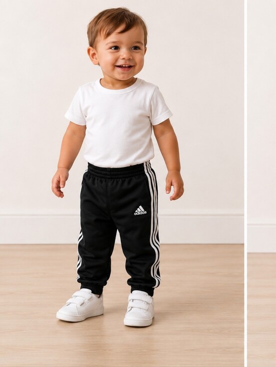 adidas Other - Adidas Toddler Boys Track Pants Black White Stripes Size 18M Athletic Joggers